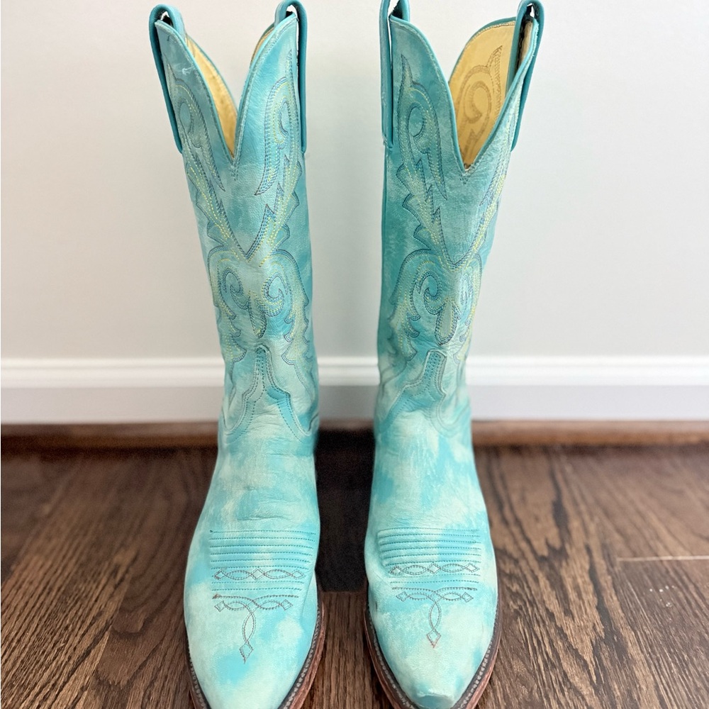 Turquoise Leather 1883 Lucchese Western Boots